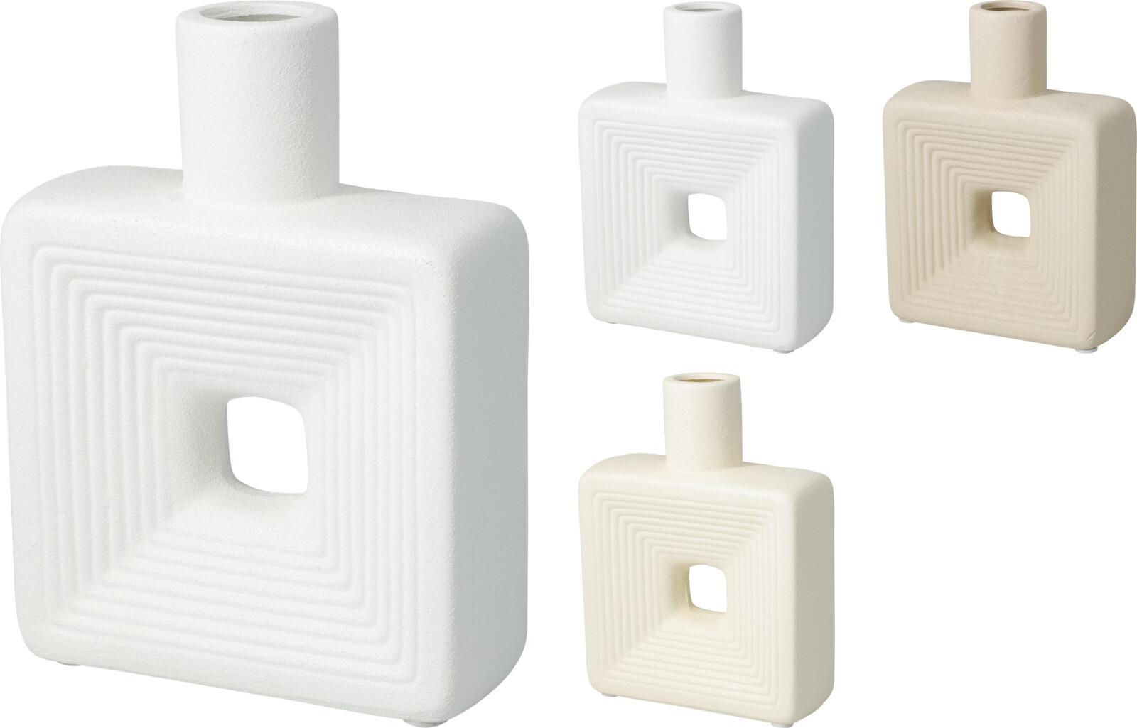 Váza Bob - taupe/fehér, Trend, kerámia (14,5/6/19,5cm)