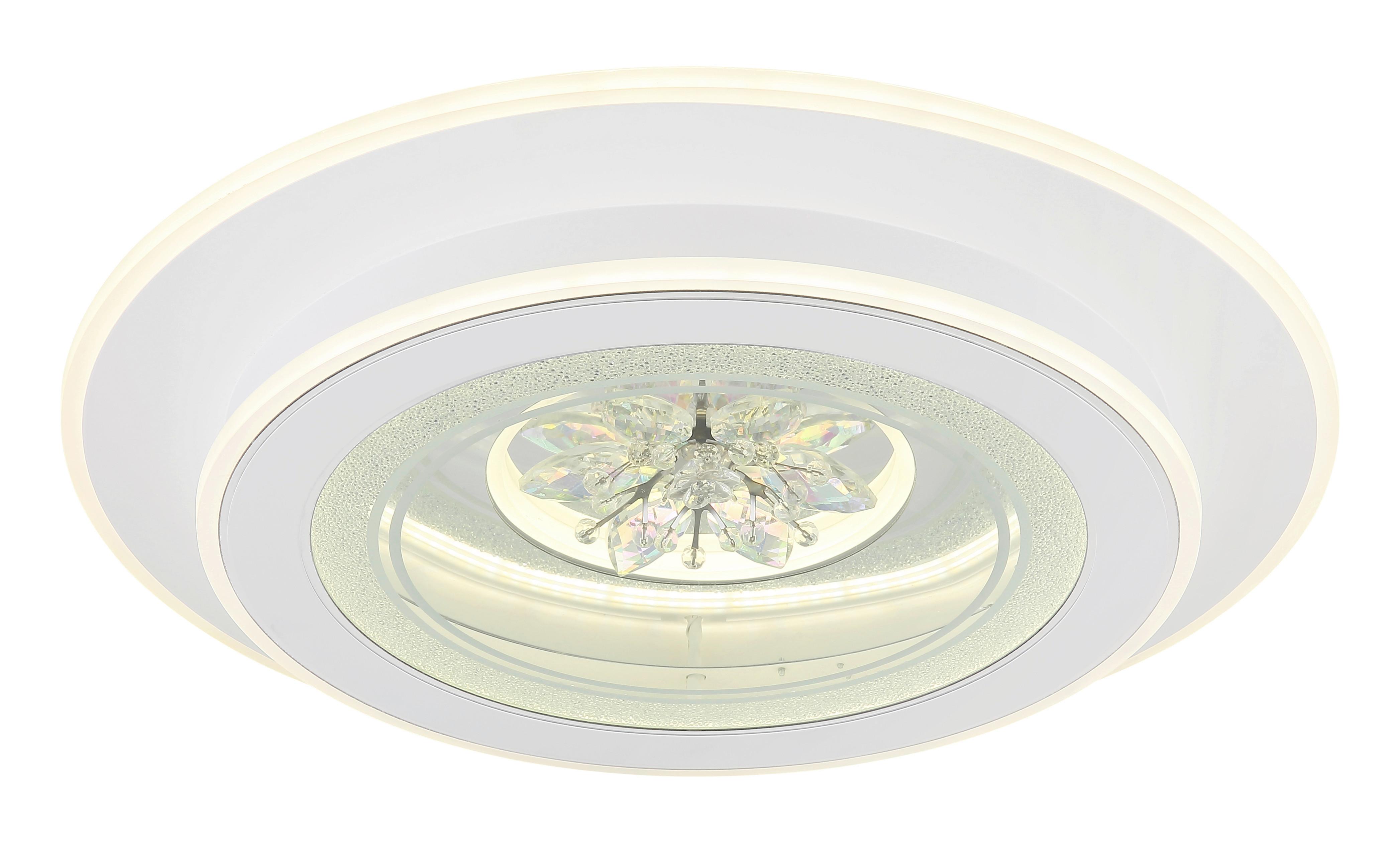 LED-DECKENLEUCHTE 48035-36 - Klar/Chromfarben, Konventionell, Kunststoff/Metall (46/6,5cm) - Globo