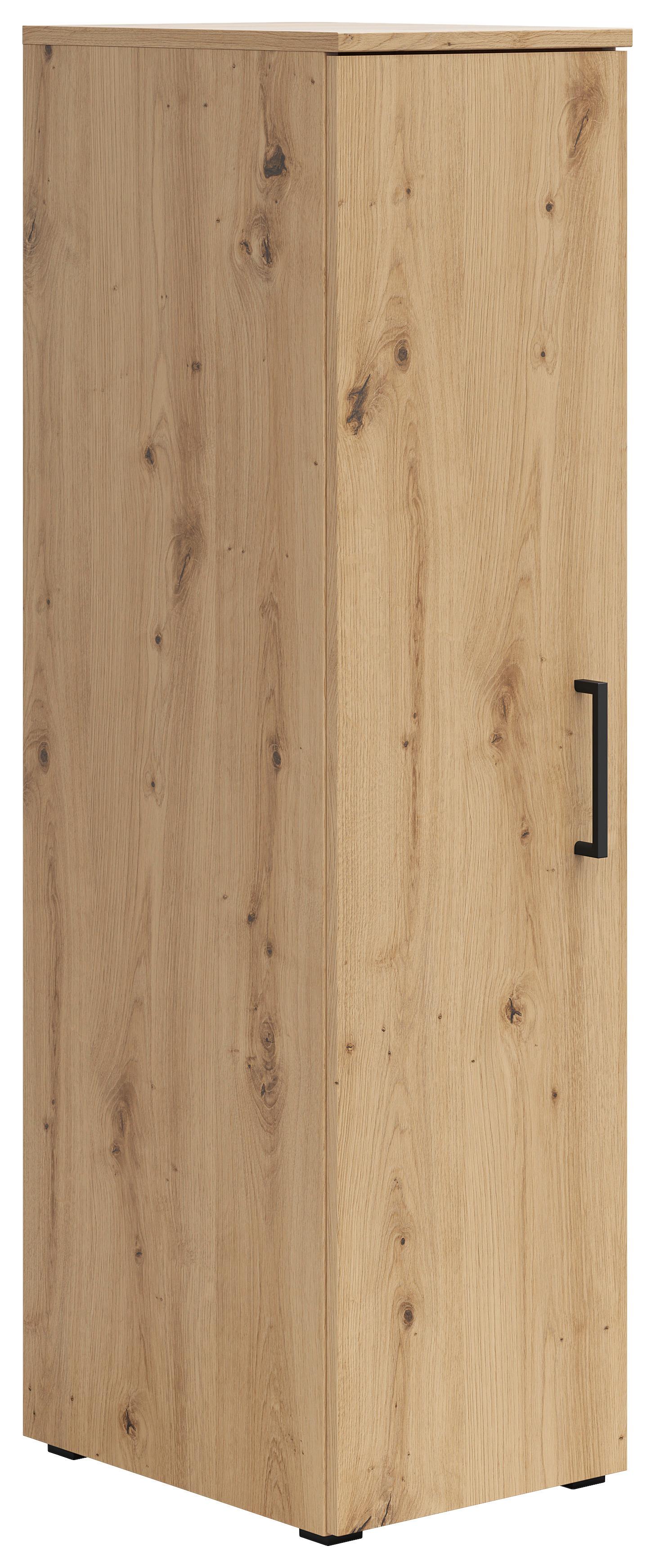 Schrank Multistauraum Eiche Artisan - Schwarz/Eiche Artisan, MODERN, Holzwerkstoff/Kunststoff (30/115/40cm) - Mömax