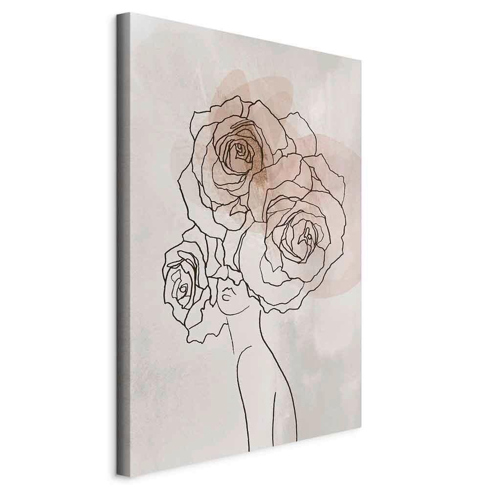 Slika Na Platnu Anna And Roses - bež, Basics, tekstil/leseni material (40/60/1,2cm) - artgeist