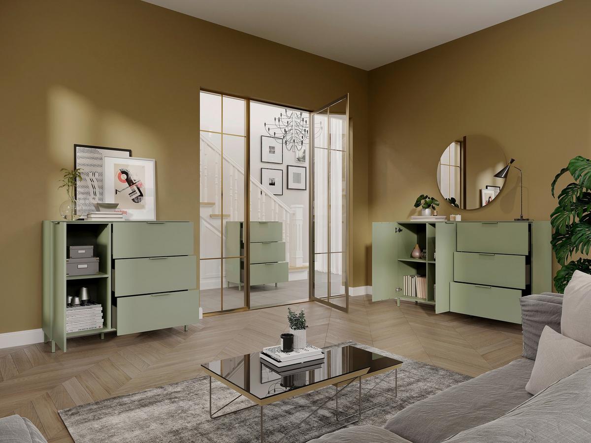 Sideboard Gw-Savoca - Grün, Modern, Holzwerkstoff/Metall (151/98/40cm) - Mömax