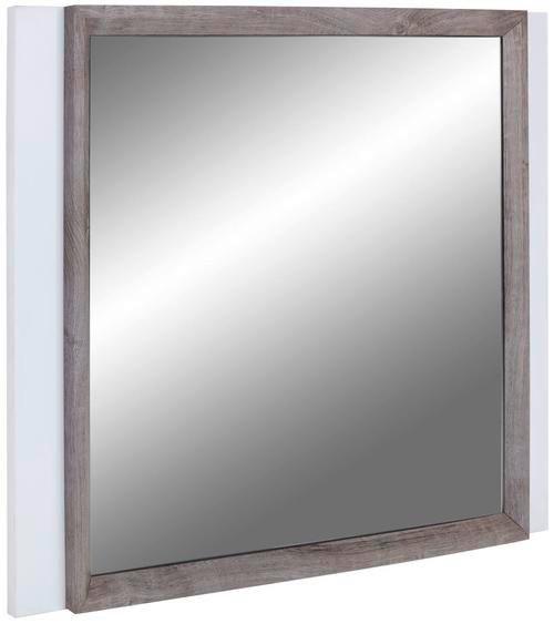 Ogledalo Nagos, 90 X 65 Cm - barve hrasta/bela, Moderno, leseni material (90/65/3,4cm) - Modern Living