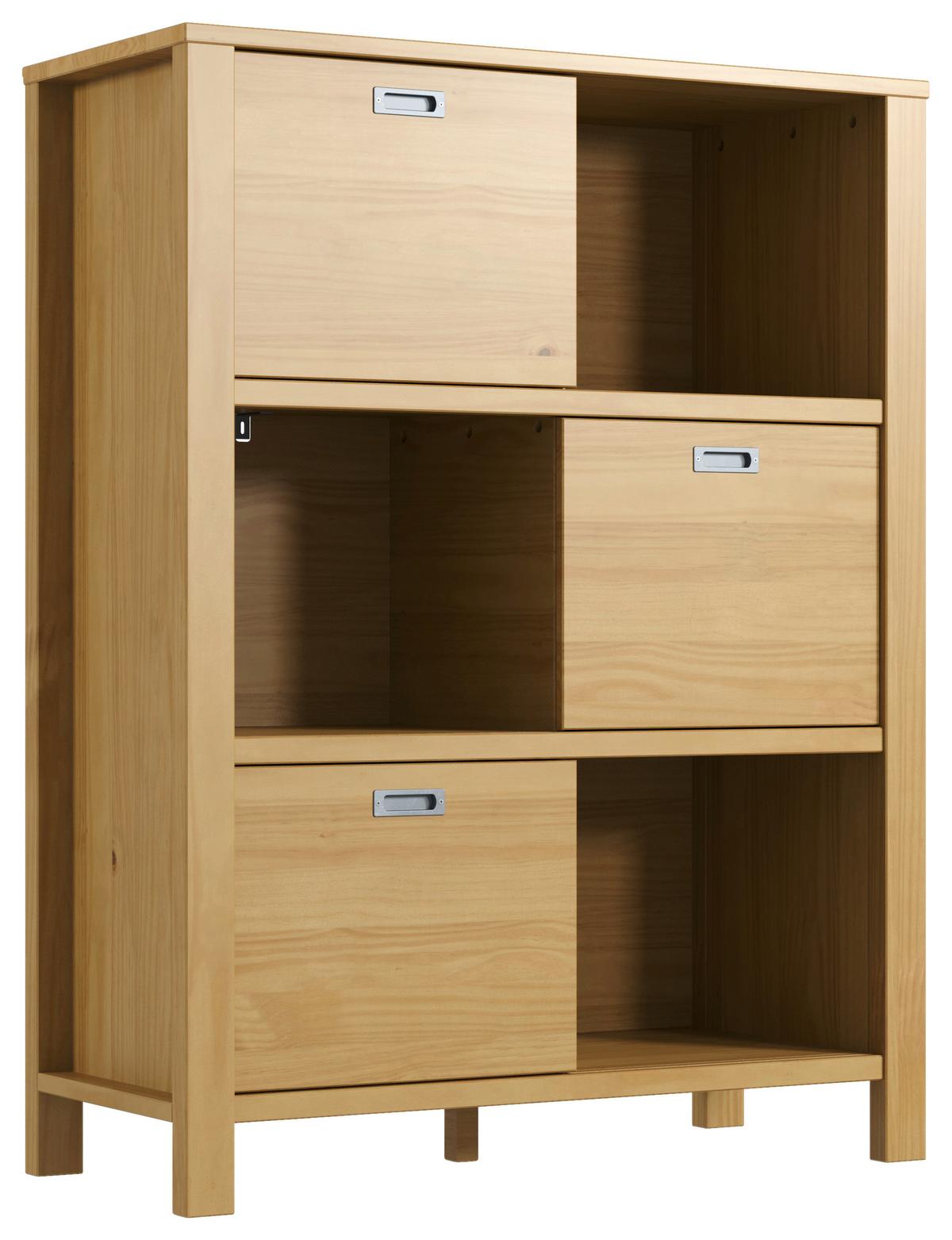 Regal Eterno, Naravne Barve - srebrne barve/naravne barve, Konvencionalno, kovina/leseni material (100/130/43cm) - Modern Living