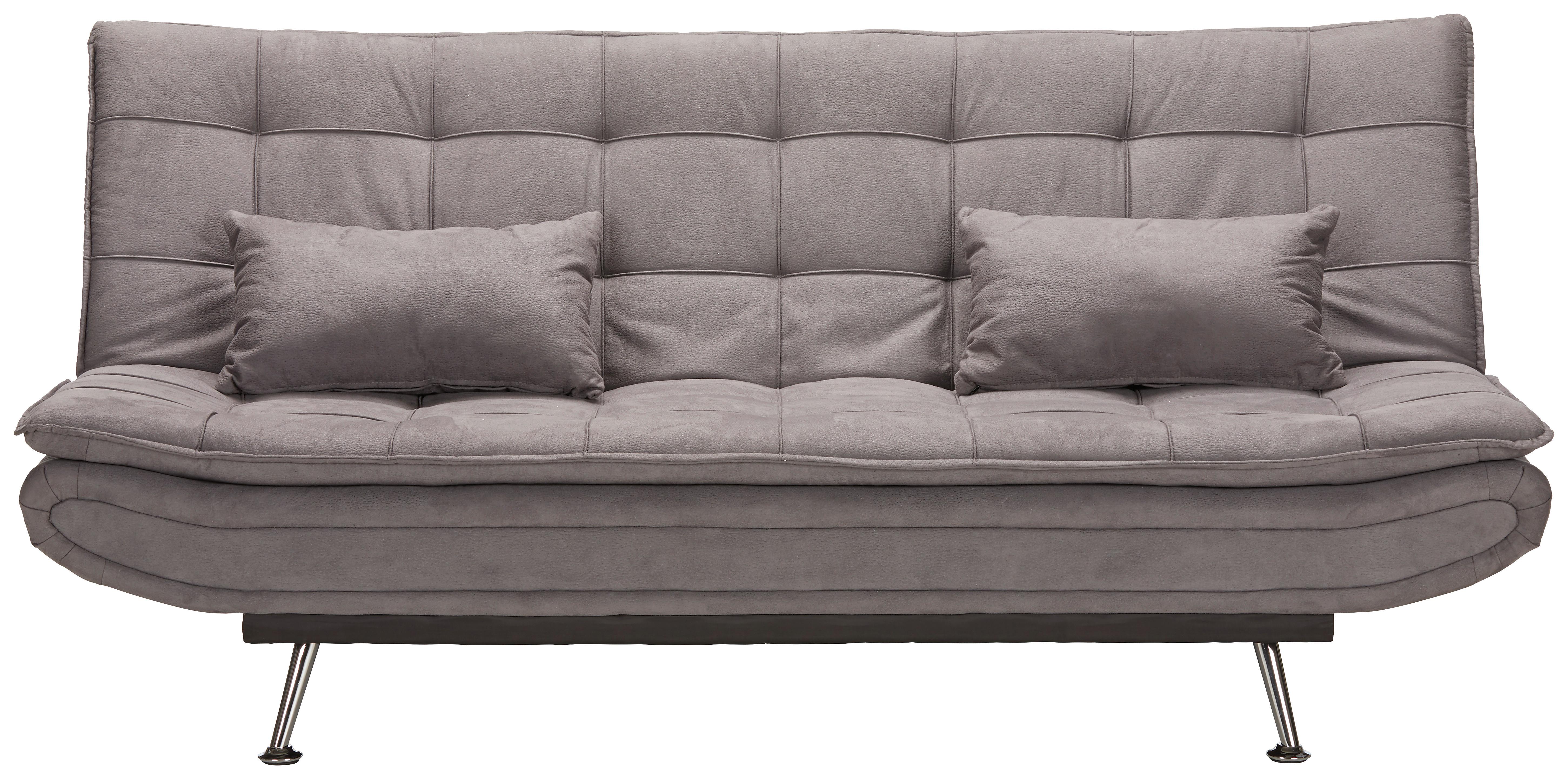 Schlafsofa in Grau - Silberfarben/Grau, MODERN, Holz/Textil (196/92/98cm) - Mömax