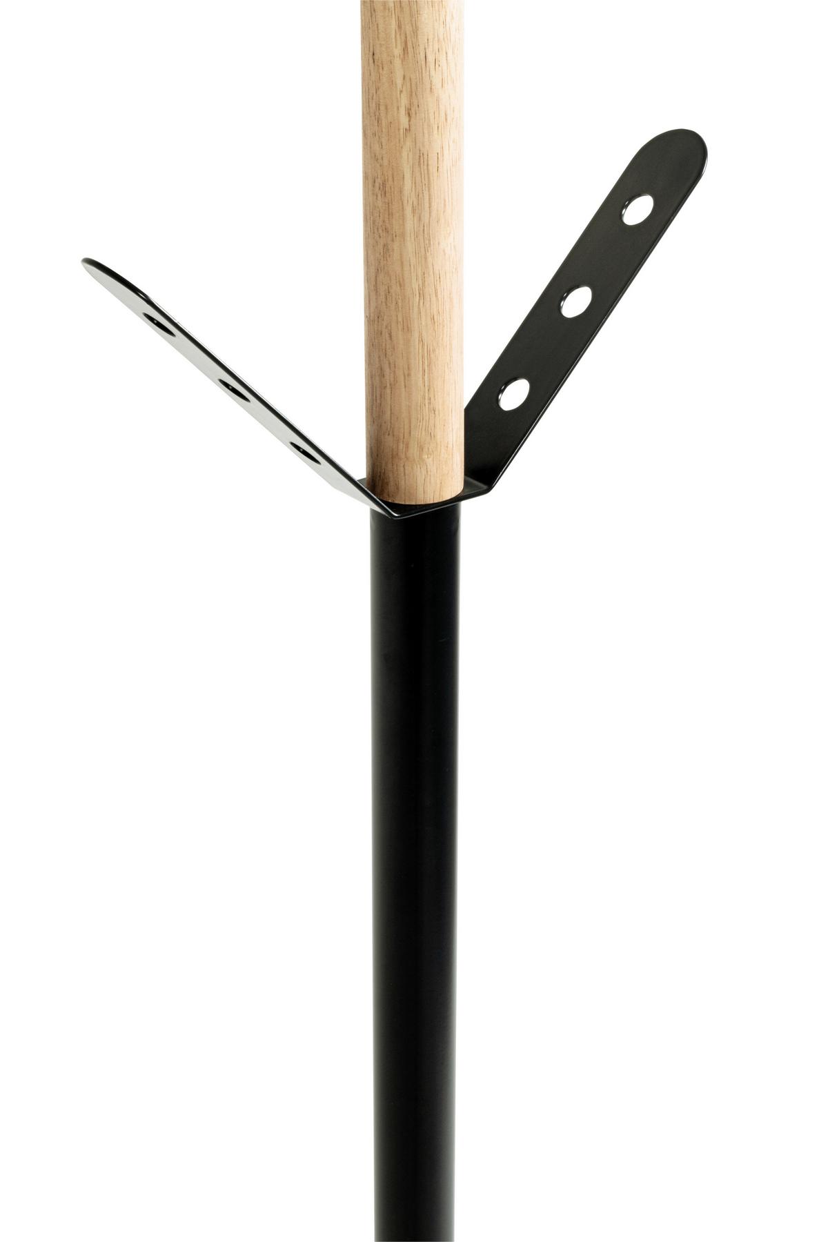Kleiderständer Bernie Naturfarben/Schwarz - Schwarz/Naturfarben, MODERN, Holz/Stein (37/179cm) - Mömax