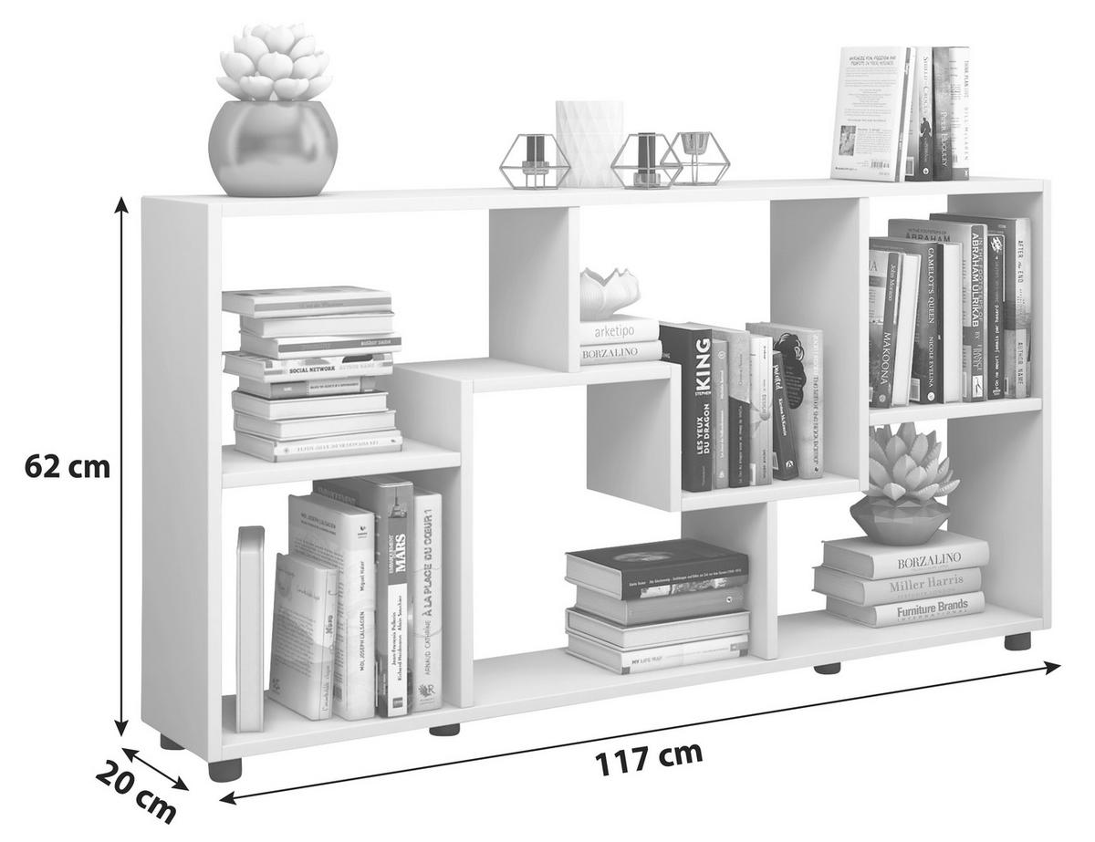 Regal Pintal, Črna - črna, Basics, leseni material (117/62/20cm) - MID.YOU