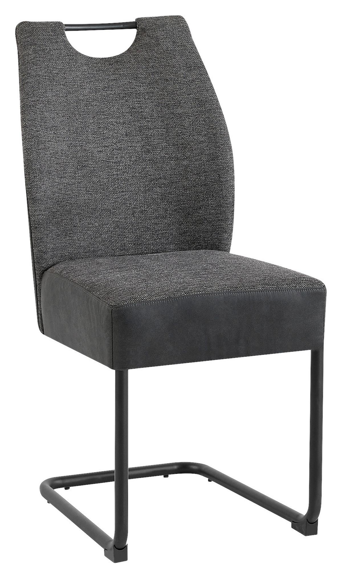 Stuhlset PETER Anthrazit, Federkern - Anthrazit/Schwarz, MODERN, Metall (45/94/54cm) - MID.YOU