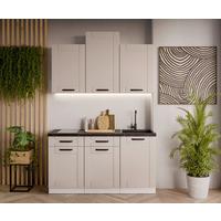 Blok Kuhinja Luna - bela/bež, Moderno, metal/pločasti materijal (150/218-236/60cm) - Modern Living