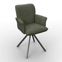Naslanjač Tess, Zelena - črna/zelena, Moderno, kovina/tekstil (64/90/63cm) - Bessagi Home