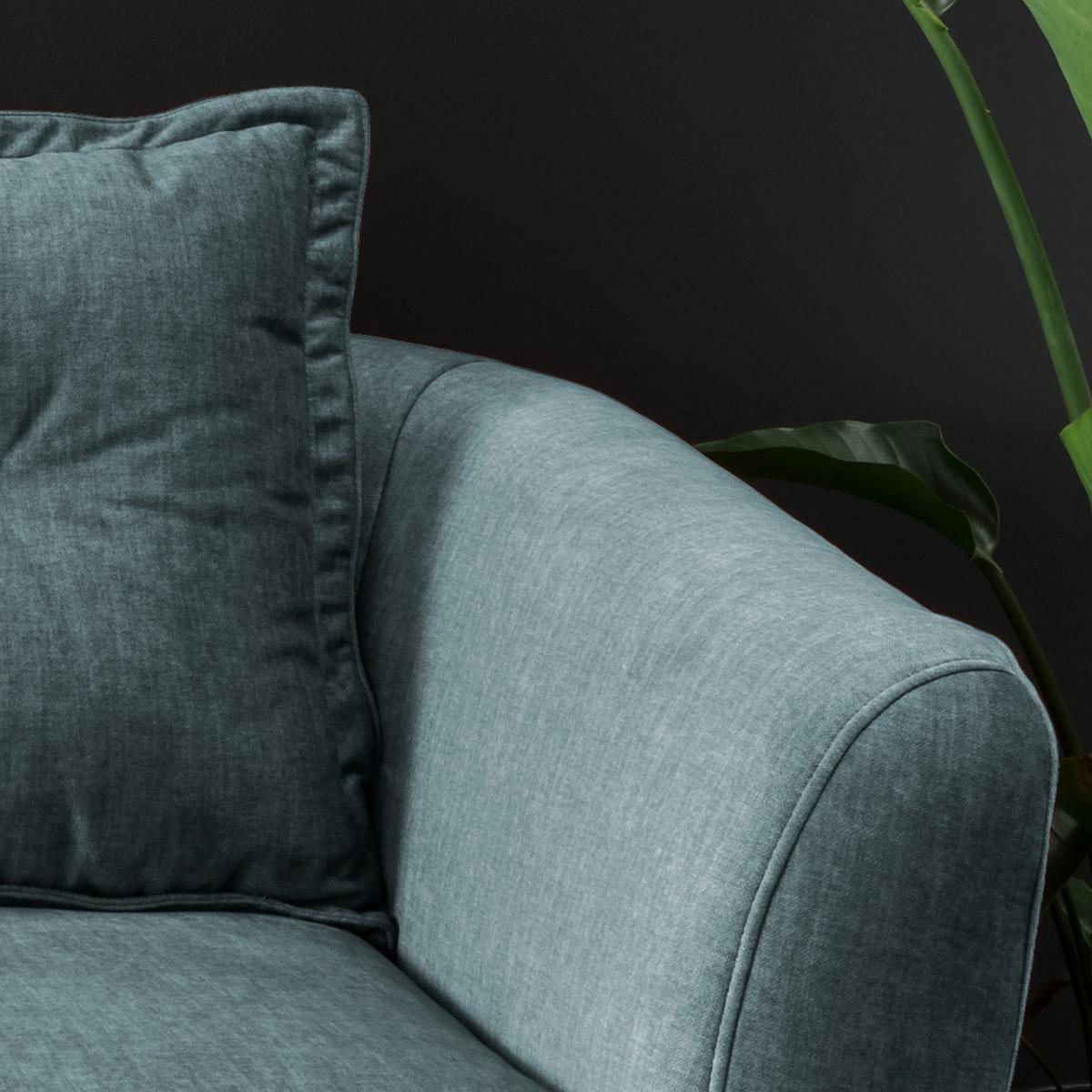 2,5-Sitzer-Sofa Baggio Blau Velours - Blau/Buchefarben, MODERN, Holz/Textil (196/94/103cm) - Livetastic