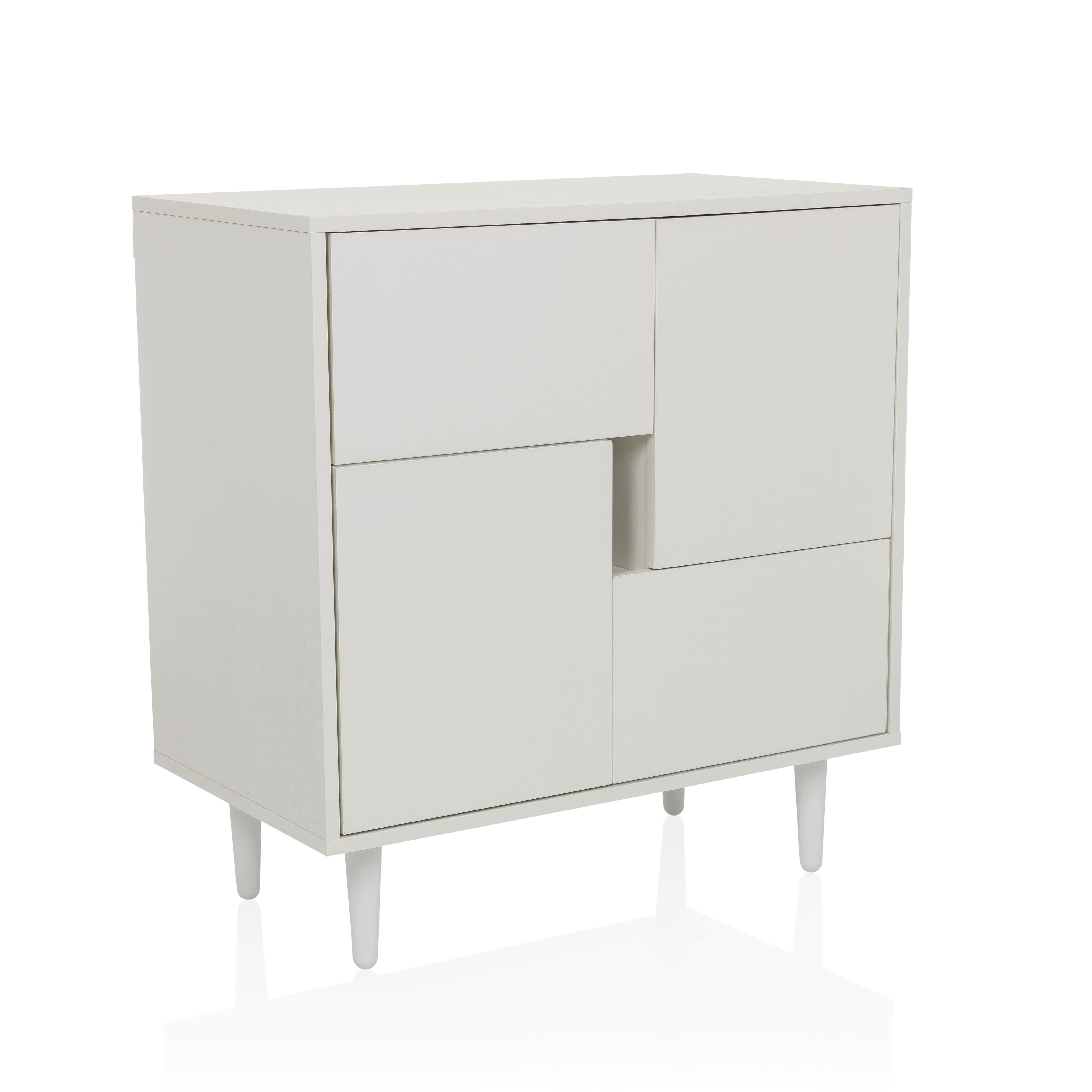 Komoda Lykkja, Bela - bela, Moderno, leseni material (72/77/39,5cm) - MID.YOU