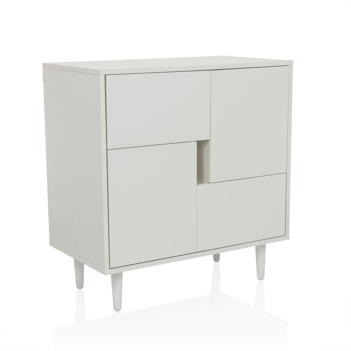 Komoda Lykkja, Bela - bela, Moderno, leseni material (72/77/39,5cm) - MID.YOU