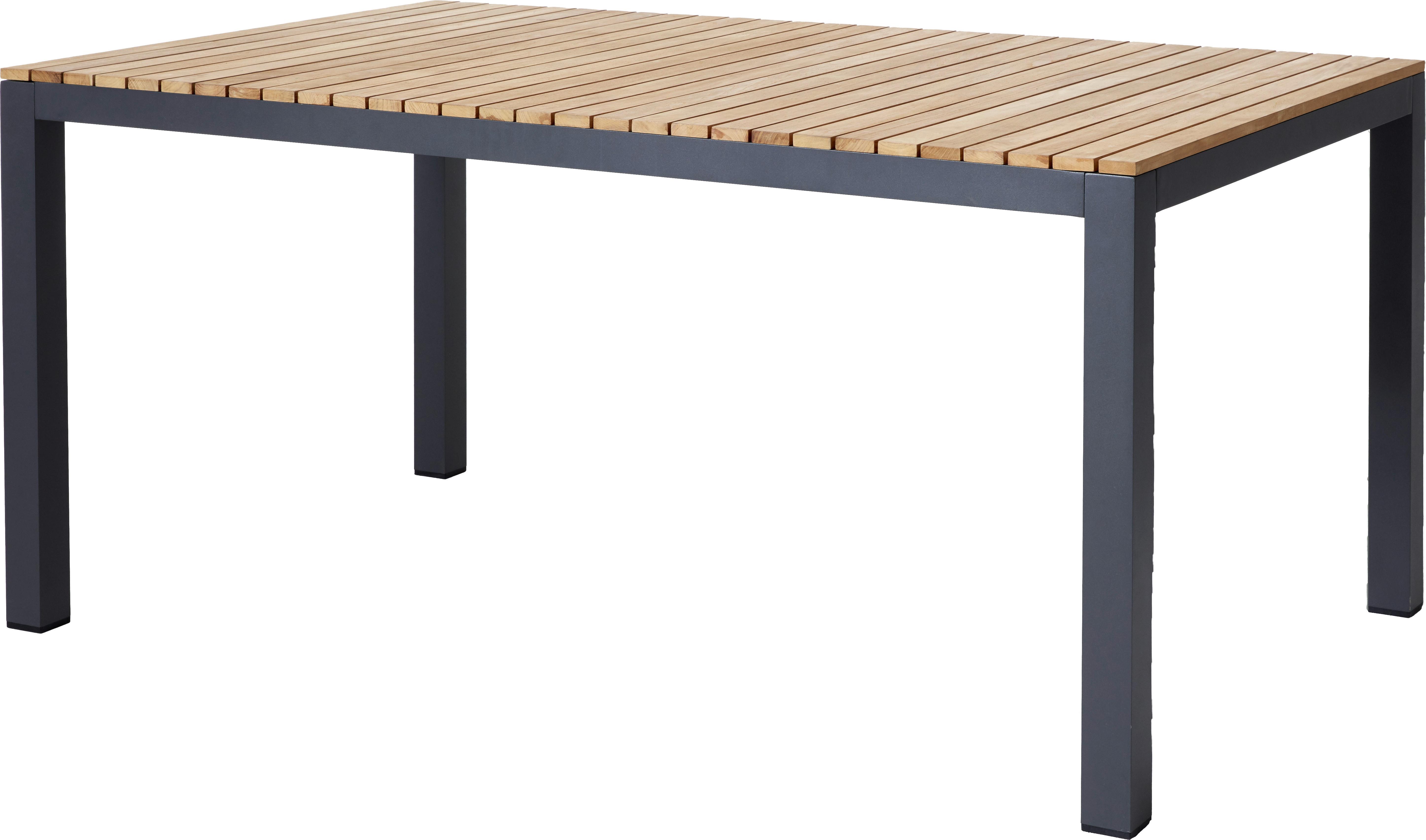 Gartentisch Mood Extreme Teakfarben/Anthrazit rostfrei - Anthrazit/Teakfarben, KONVENTIONELL, Holz/Metall (167,5/100/74cm) - Gardenson