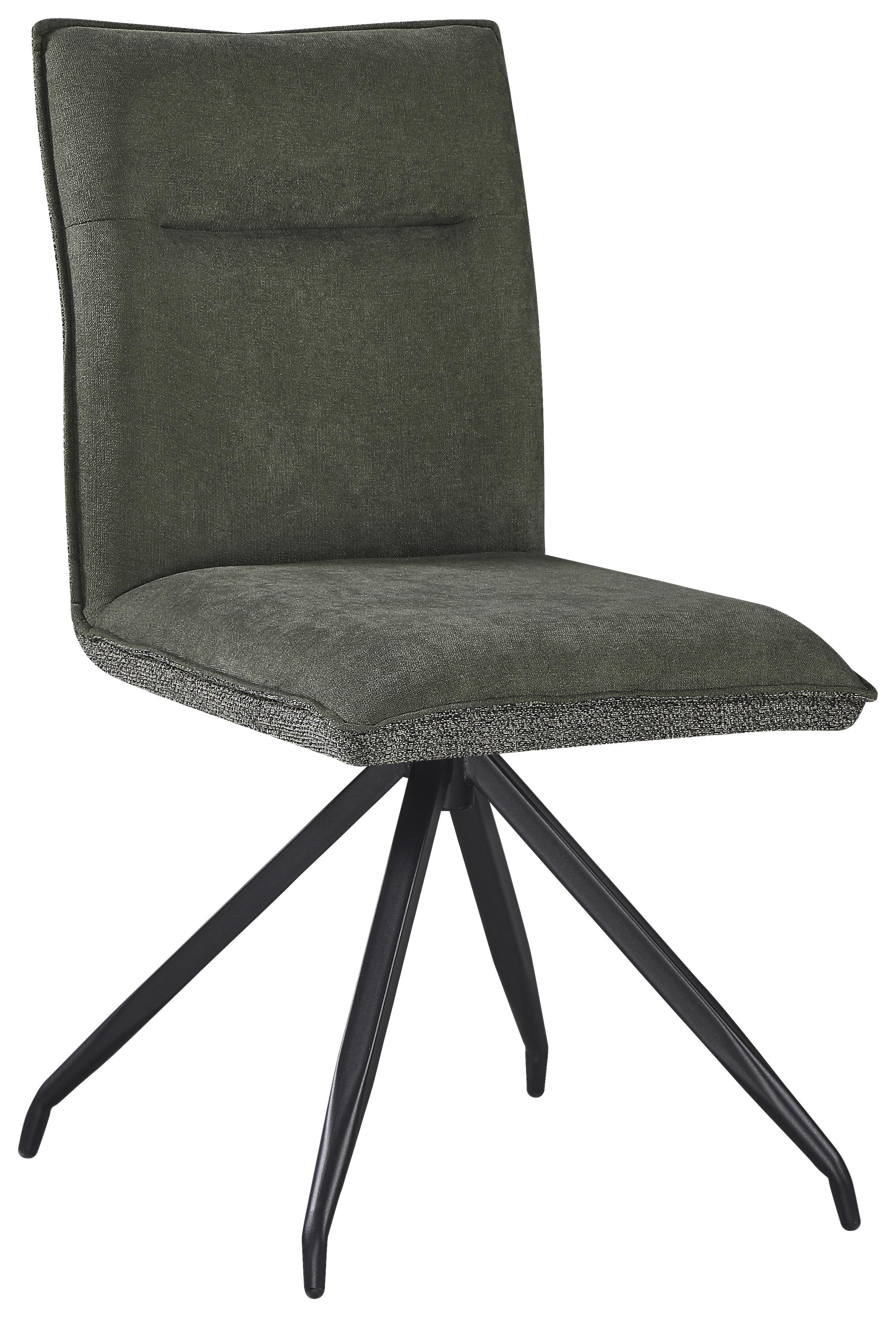 Stuhl Nova Grün - Schwarz/Grün, MODERN, Textil/Metall (47/88/63cm) - Premium Living