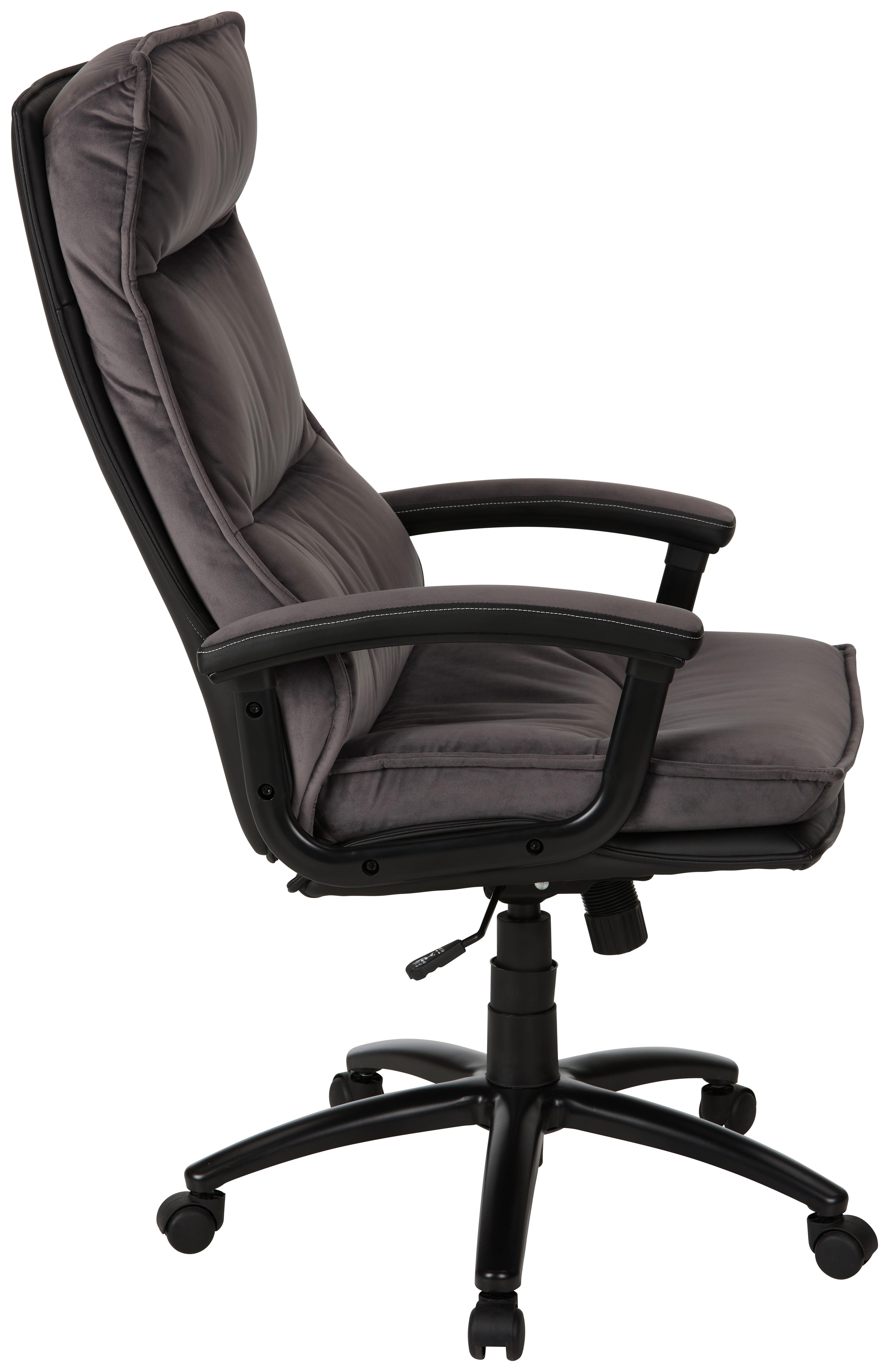 KONTORSSTOL MANHATTEN -EXKLUSIV- - grå/svart, Modern, metall/textil (65/113-123/79cm) - Mömax