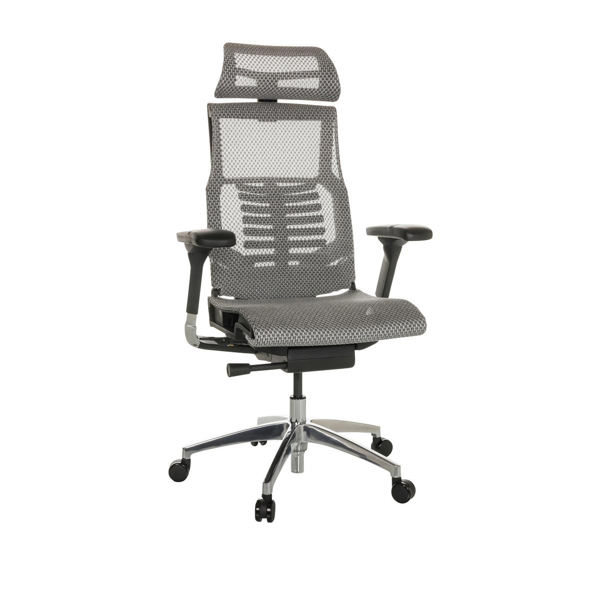Pisarniški Stol Dynafit Ii, Svetlo Siva - srebrne barve/svetlo siva, Basics, kovina/umetna masa (67/119-135/60cm) - MID.YOU