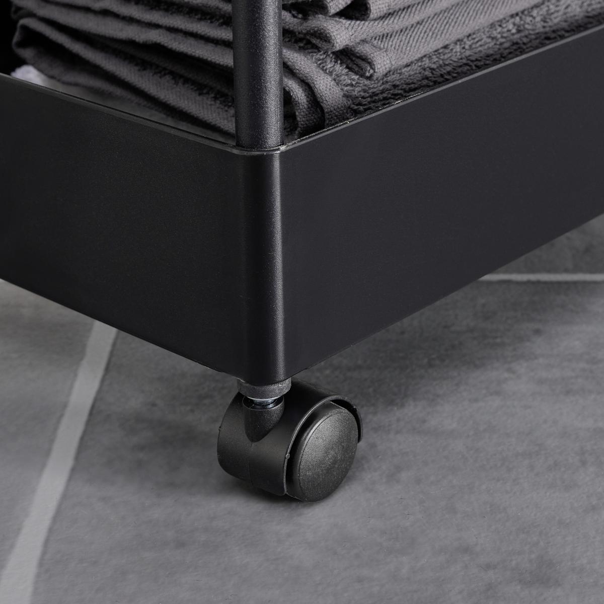 Rollwagen Sandro Schwarz Metall/Kunststoff - Schwarz, MODERN, Kunststoff/Metall (22/116/40cm) - Bessagi Home