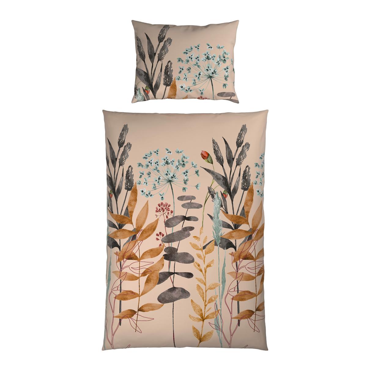 Lenjerie de pat Leavi, cca. 140x200/50x70 cm - bej, Modern, textil (140/200cm) - Mömax