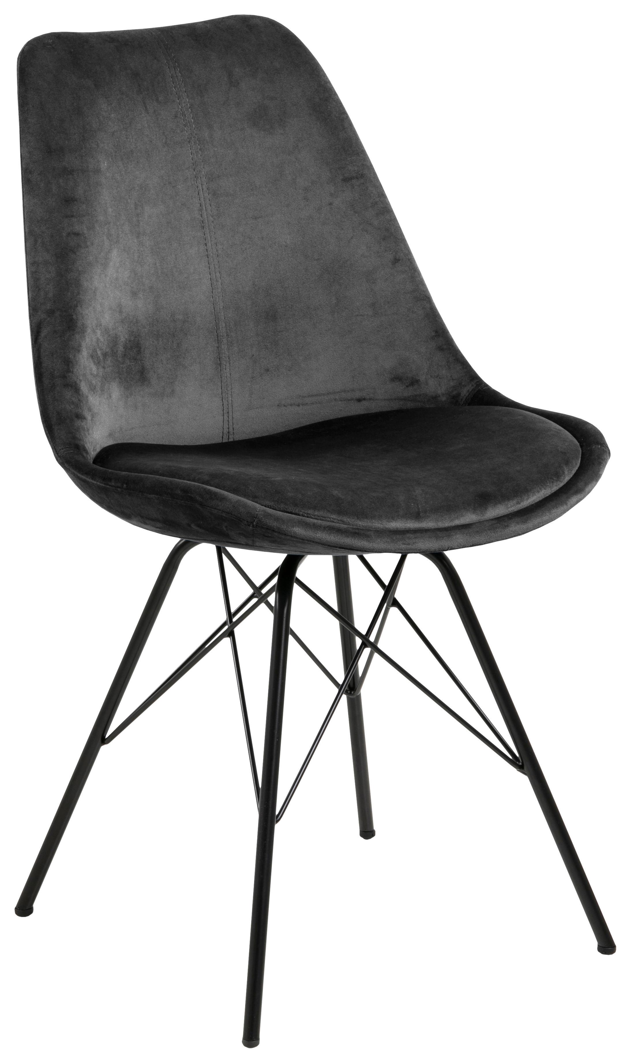 KRZESŁO ERIS - ciemnoszary/czarny, Trend, metal/tkanina (48,5/85,5/54cm) - Carryhome