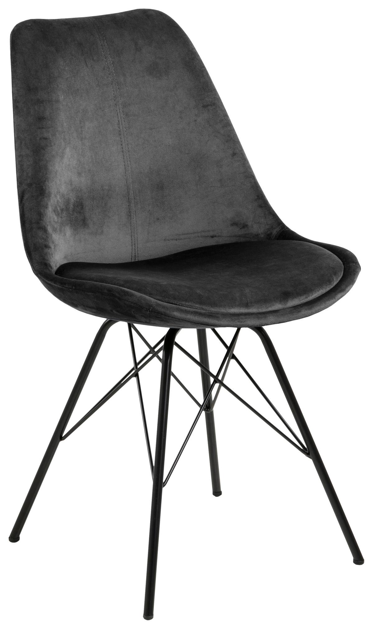 KRZESŁO ERIS - ciemnoszary/czarny, Trend, metal/tkanina (48,5/85,5/54cm) - Carryhome