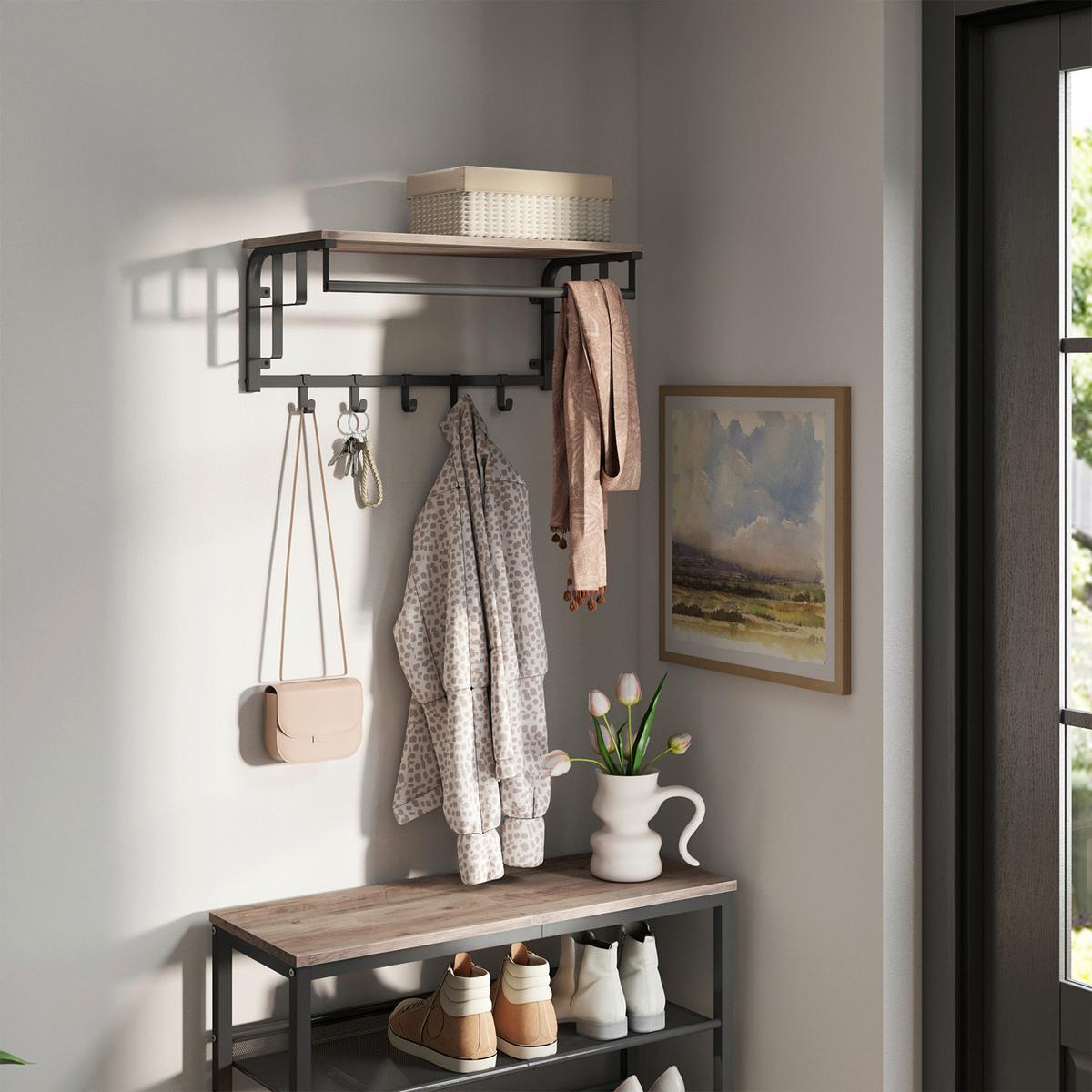 WANDGARDEROBE CLOTHES HORSE - Greige/Schwarz, MODERN, Holzwerkstoff/Metall (66/27/30cm) - MID.YOU