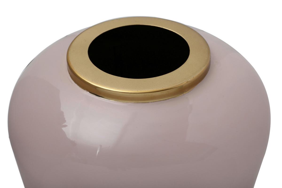 Bodenvase Art Deco Goldfarben/Altrosa - Goldfarben/Altrosa, Trend, Metall (30/91cm) - Kayoom