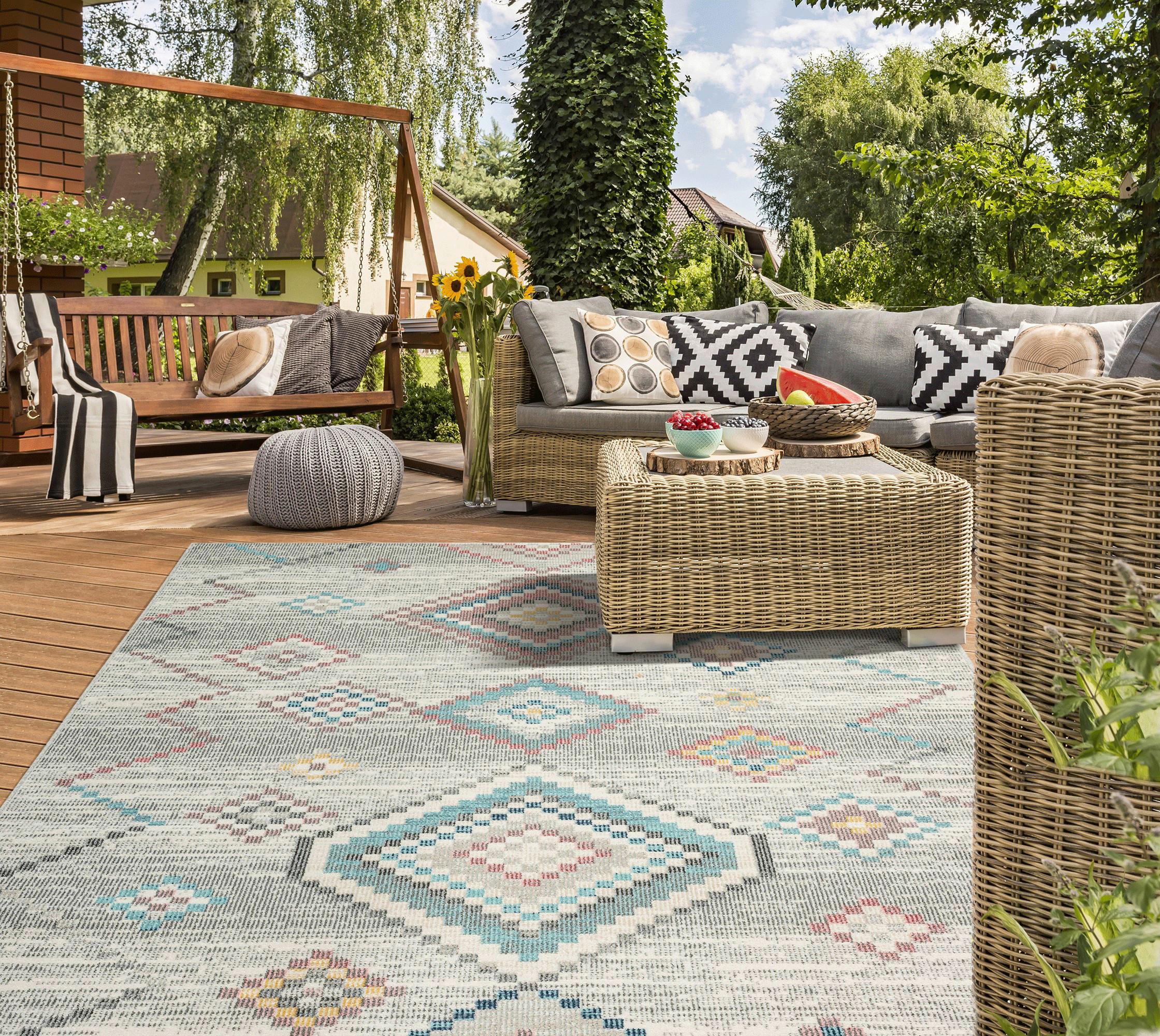 Outdoorteppich Salsa Outdoor Creme/Pastellgrün ca.160x230cm - Pastellgrün/Creme, KONVENTIONELL, Textil (160/230cm)