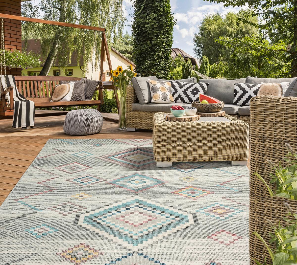 Outdoorteppich Salsa Creme/Pastellgrün ca.200x290cm - Pastellgrün/Creme, KONVENTIONELL, Textil (200/290cm)