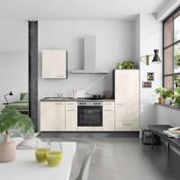 Küchenblock Riva Low m. Geräten Weiß - Schieferfarben/Edelstahlfarben, MODERN, Holzwerkstoff/Metall (240cm) - Nobilia