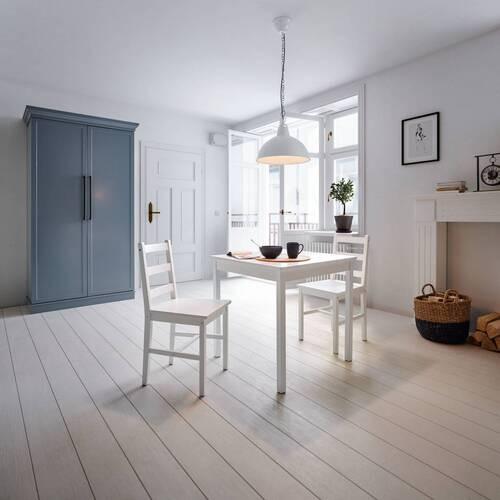 Sitzgruppe Holz Matias Weiß, Kiefer - Weiß, MODERN, Holz (75/75/73cm) - Bessagi Home