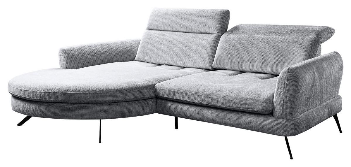 Kutna Garnitura Jasper - siva/crna, Moderno, drvni materijal/tekstil (177-198/85-104/277cm) - Premium Living