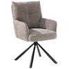 Armlehnstuhl Sophie Grau - Schwarz/Grau, Modern, Textil/Metall (60/93/67cm) - Premium Living