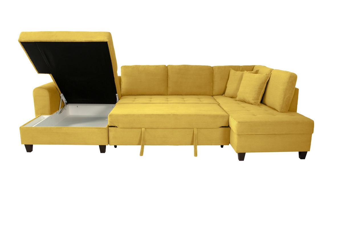 Kutna Garnitura Moritz - boje senfa, Trend, tekstil (155/324/178cm) - Modern Living