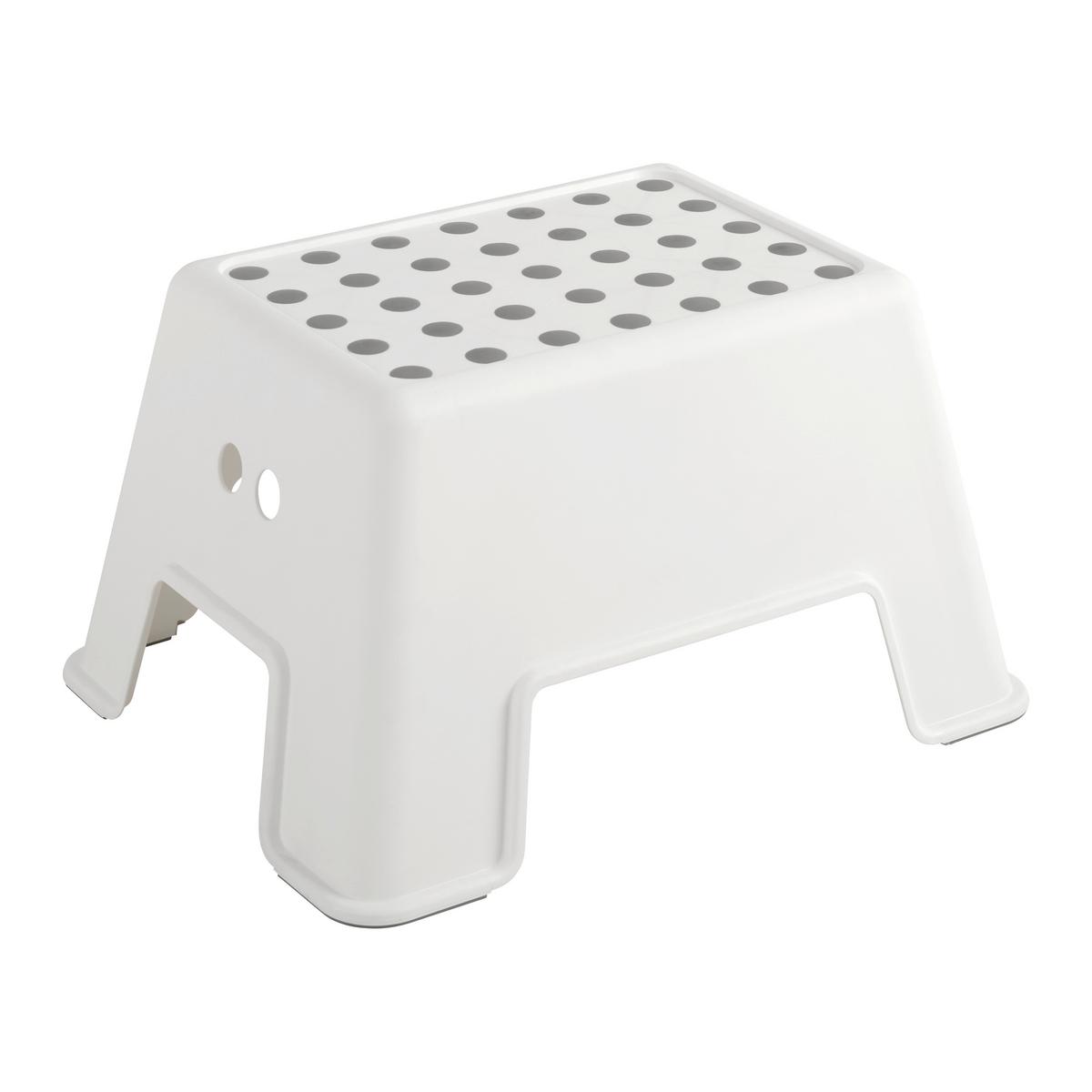 Tritthocker Babsi Grau/Weiss - Weiss/Grau, Konventionell, Kunststoff (43/34/24cm) - Mömax