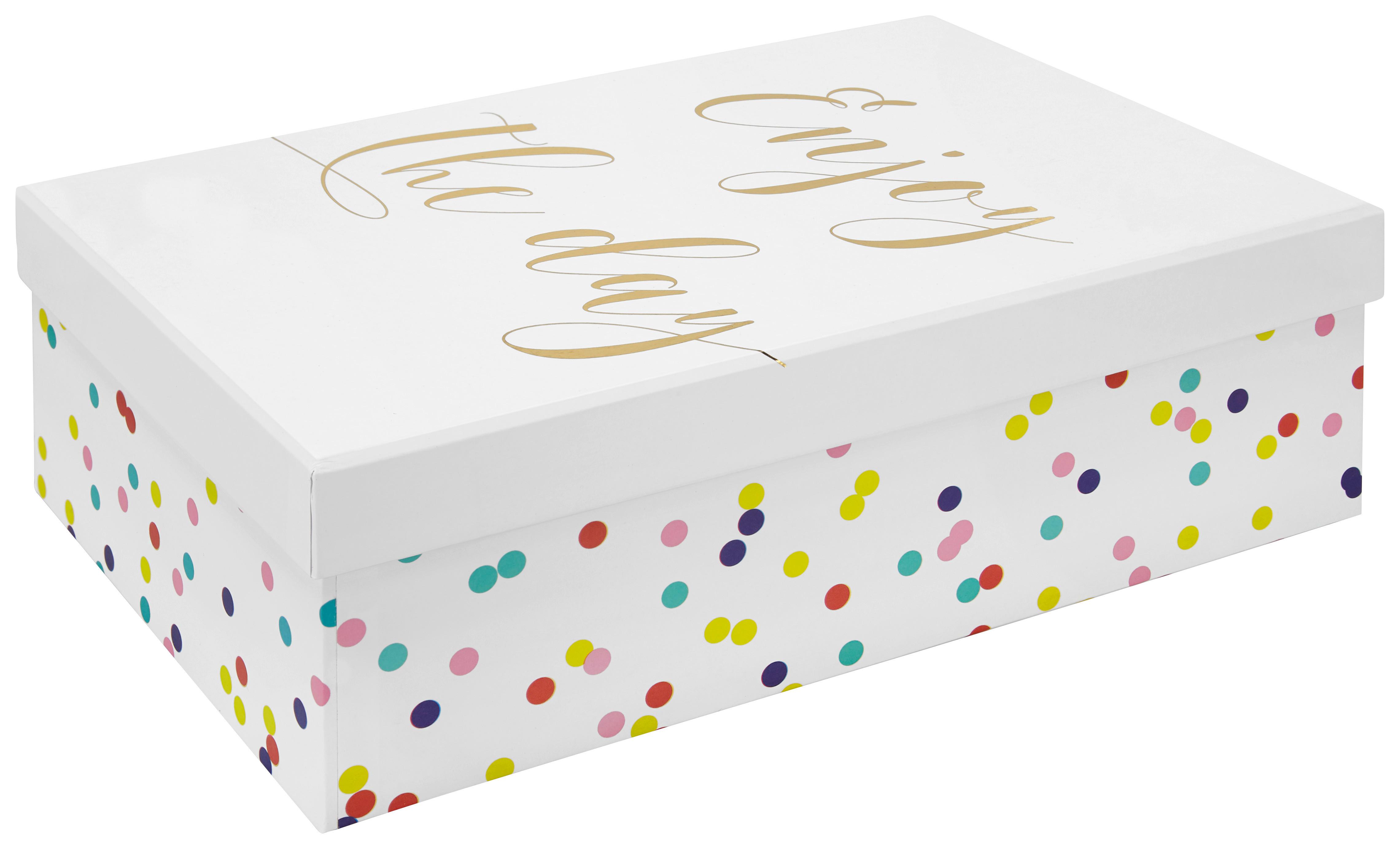 Geschenkbox Dreams Weiß/Multicolor - Multicolor/Weiß, Karton (28/18/9cm) - Modern Living