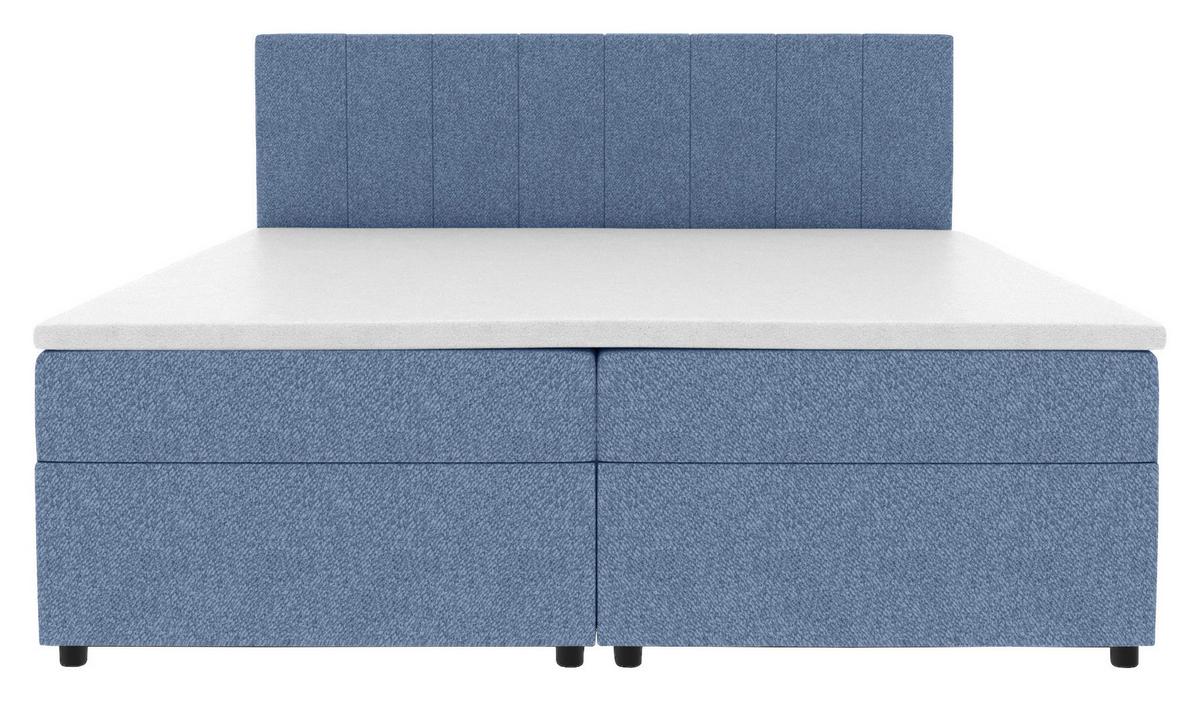 Boxbett Odin Blau ca. 180x200cm - Blau/Schwarz, KONVENTIONELL, Kunststoff/Textil (180/200cm) - Based