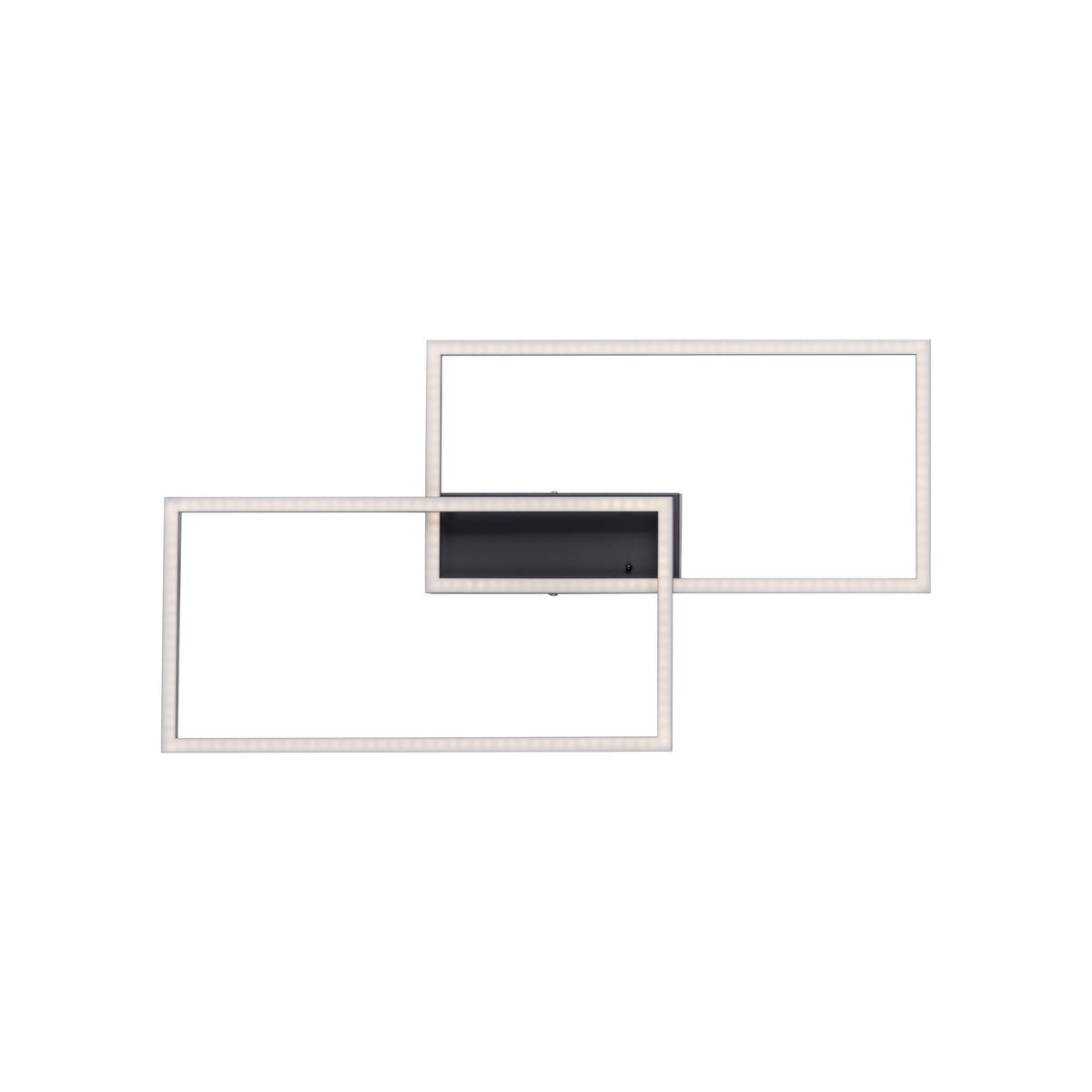 LED-Deckenleuchte Iven max. 30 Watt - Schwarz, Design, Kunststoff/Metall (60,5/32,5/6,5cm)