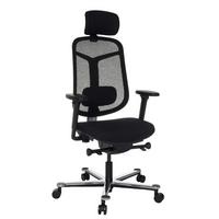 Pisarniški Stol Bicolore High, Črna - srebrne barve/črna, Moderno, kovina/umetna masa (66/118 - 136/60cm) - MID.YOU