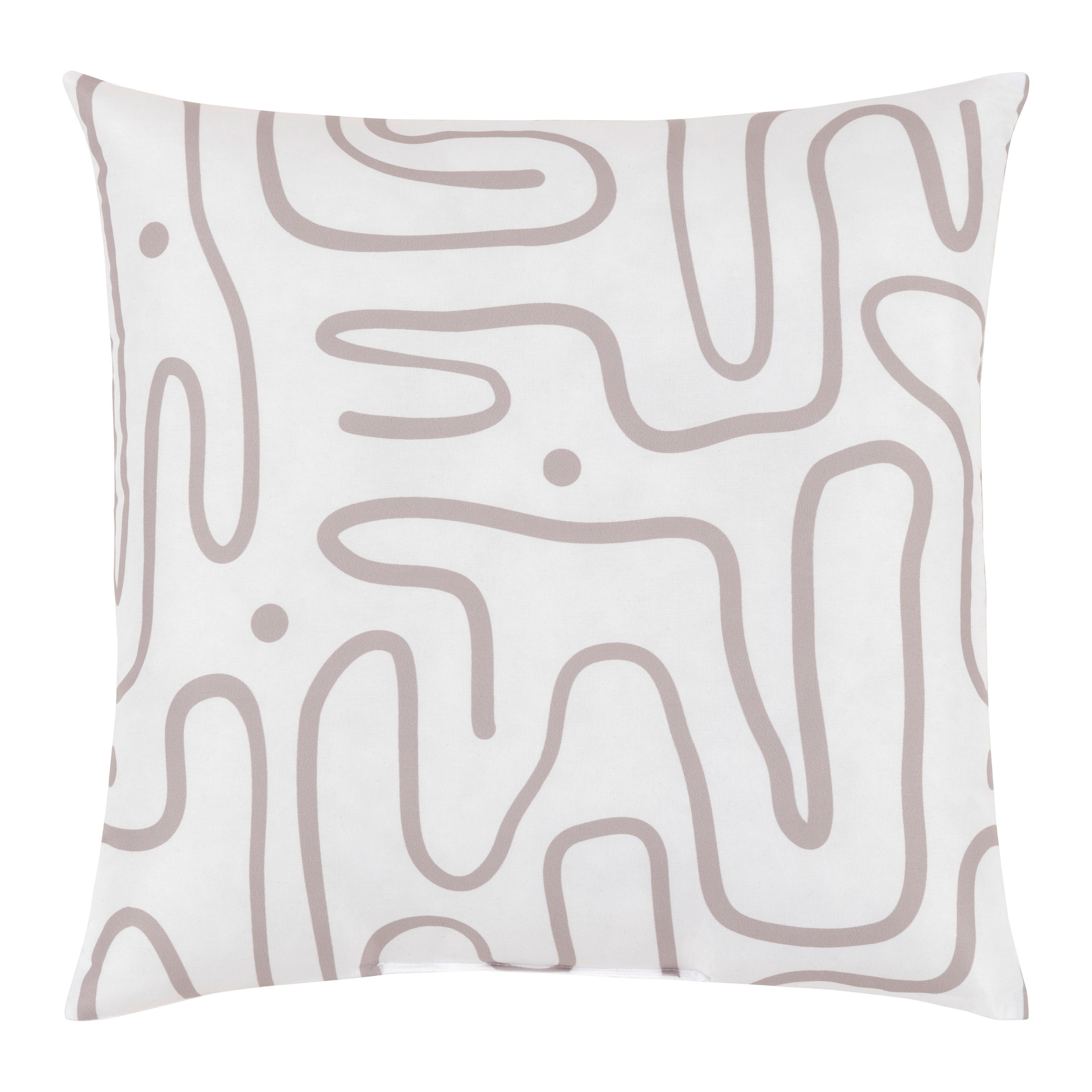 Zierkissen Betty Weiss/Beige ca. 40x40cm - Weiss/Beige, Konventionell (40/40cm) - Mömax