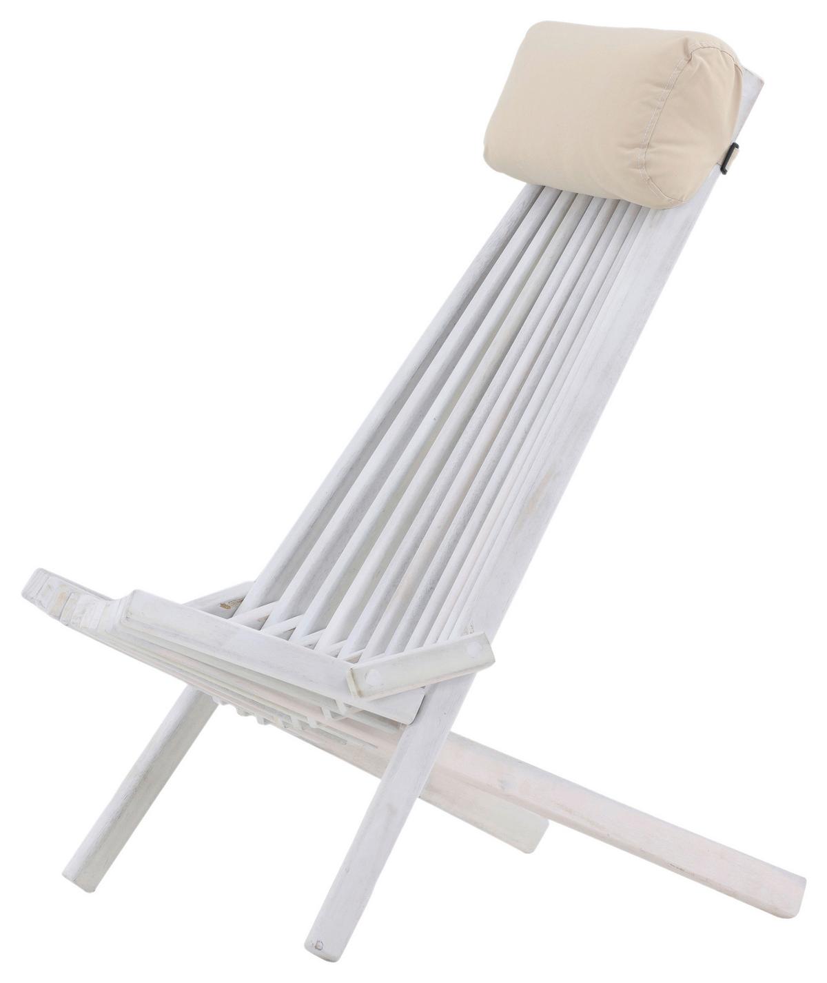 Strandsessel Asta ca. 57x79x73 cm Weiß - Weiß, KONVENTIONELL, Holz (57/79/73cm) - Gardenson