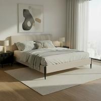 Polsterbett Melisa Hellgrau ca. 180x200 cm - Hellgrau/Schwarz, MODERN, Holz/Textil (180/200cm) - Bessagi Home