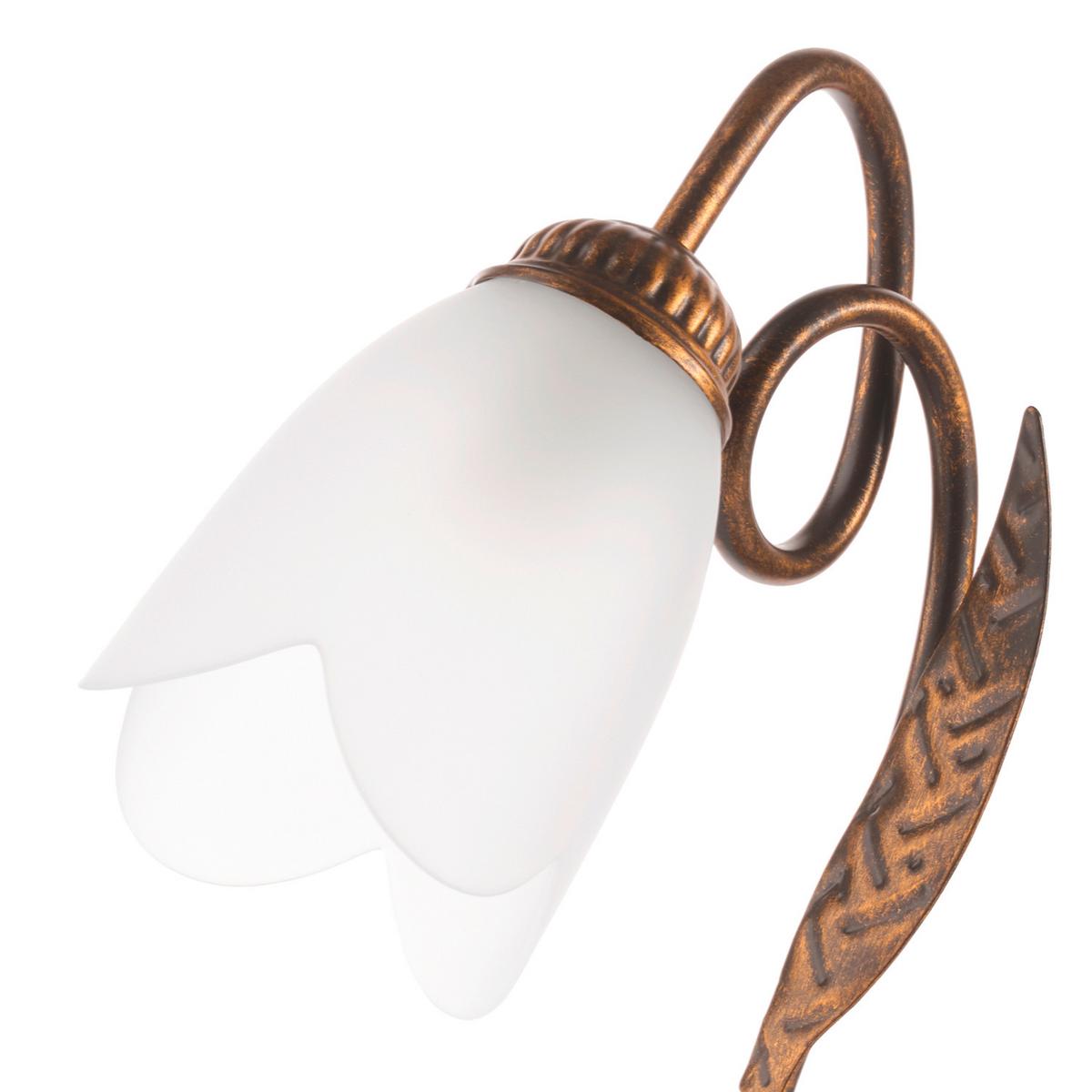 Tischleuchte Doppio giro bronzo Bronze max. 6 Watt - Bronzefarben, KONVENTIONELL, Glas/Metall (23/33cm)