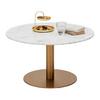 Couchtisch Bursa Weiß/Goldfarben - Goldfarben/Weiß, MODERN, Stein/Metall (80/80/45cm) - Mömax