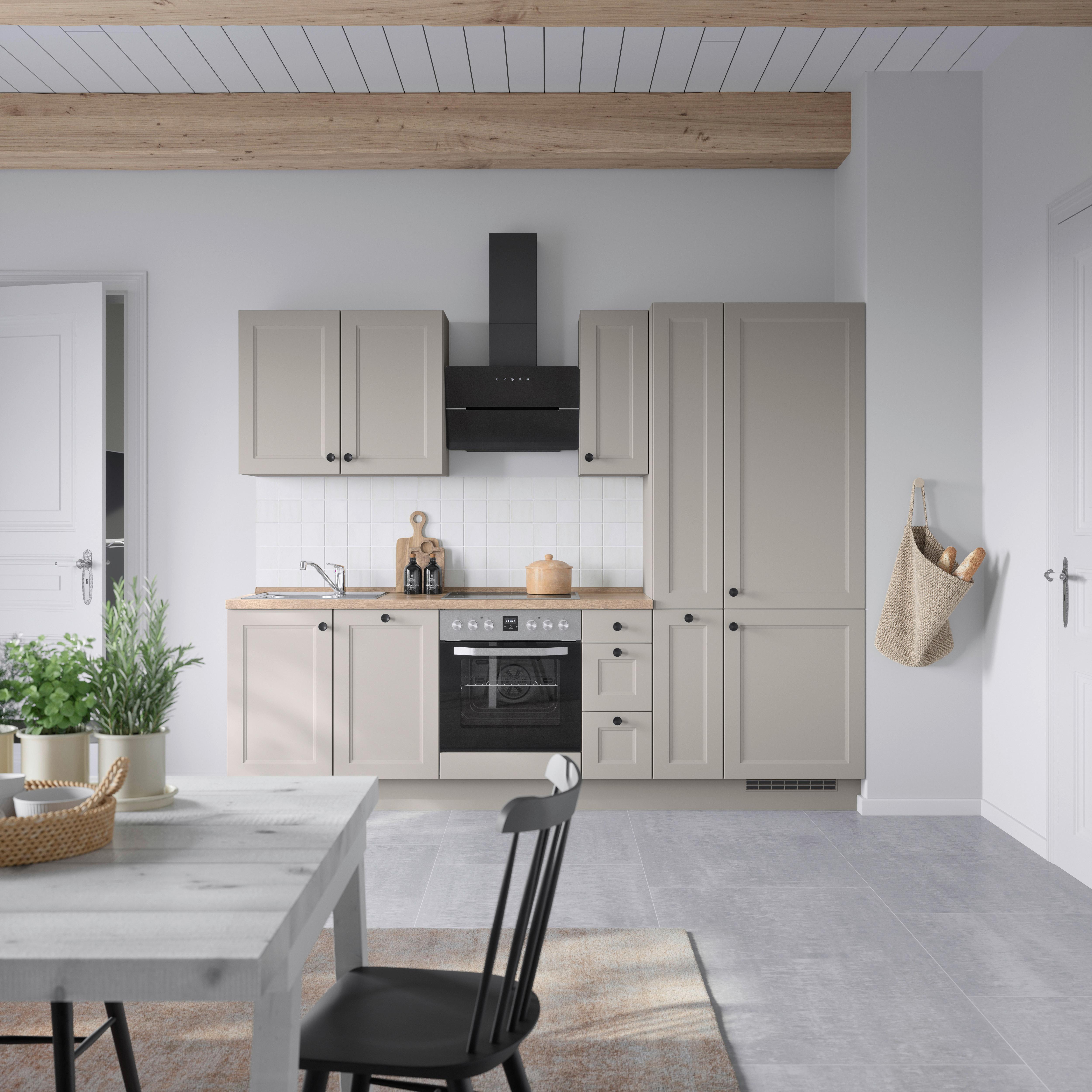 Küchenblock Cascada High m. Geräten Grau - Eiche dunkel/Schwarz, MODERN, Holzwerkstoff/Metall (270cm) - Nobilia
