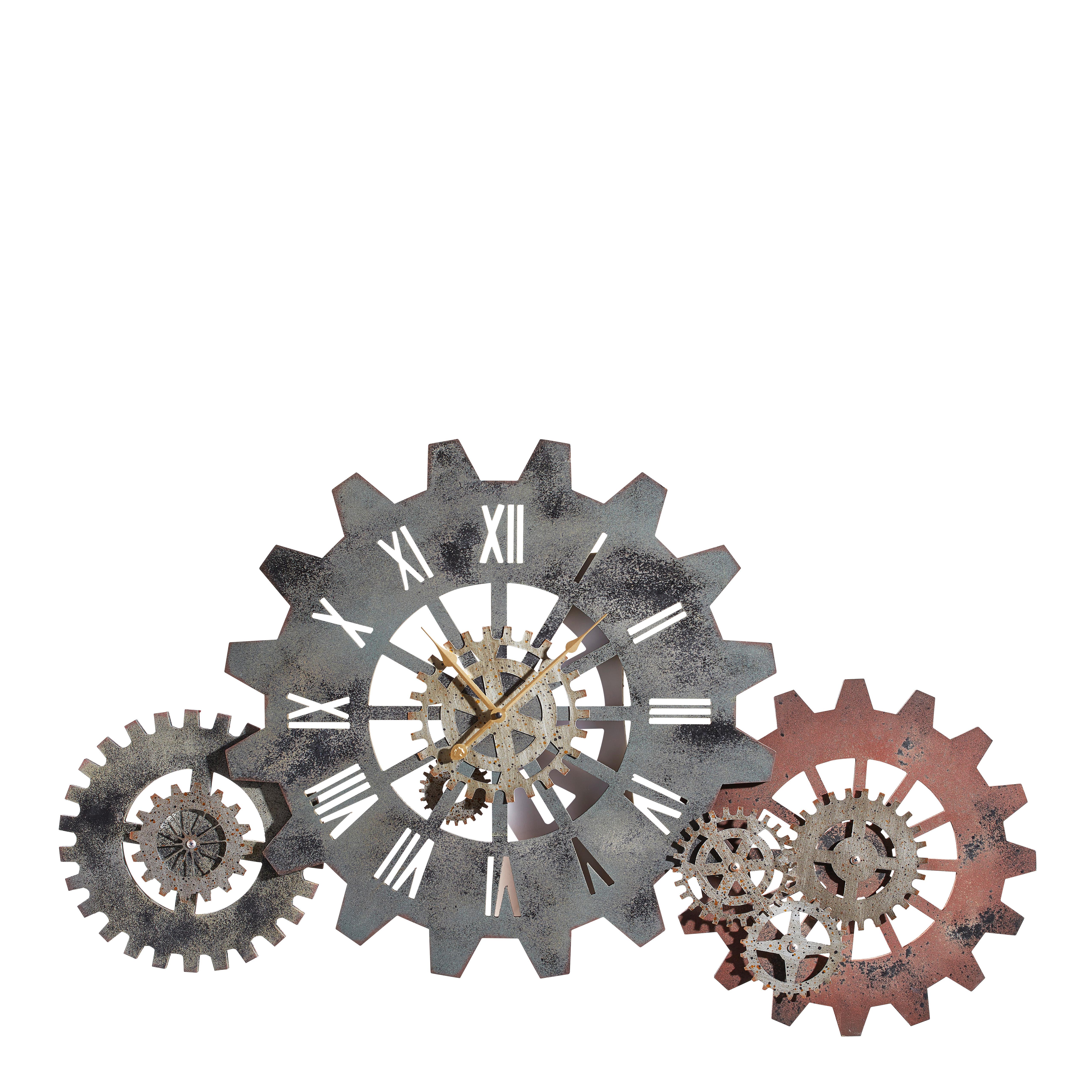 ZEGAR ŚCIENNY CB151244 - brązowy, Basics, metal/drewno (107/63cm) - Ambia Home