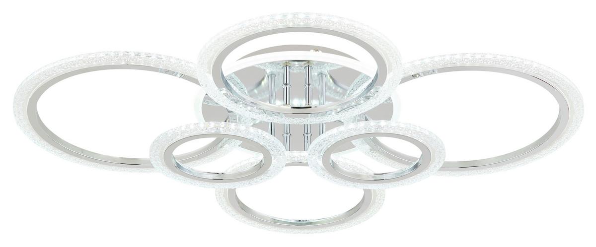 Led-deckenleuchte 67366-48 Salinas - Klar/Chromfarben, Design, Kunststoff/Metall (78/60,5/11,5cm) - Globo