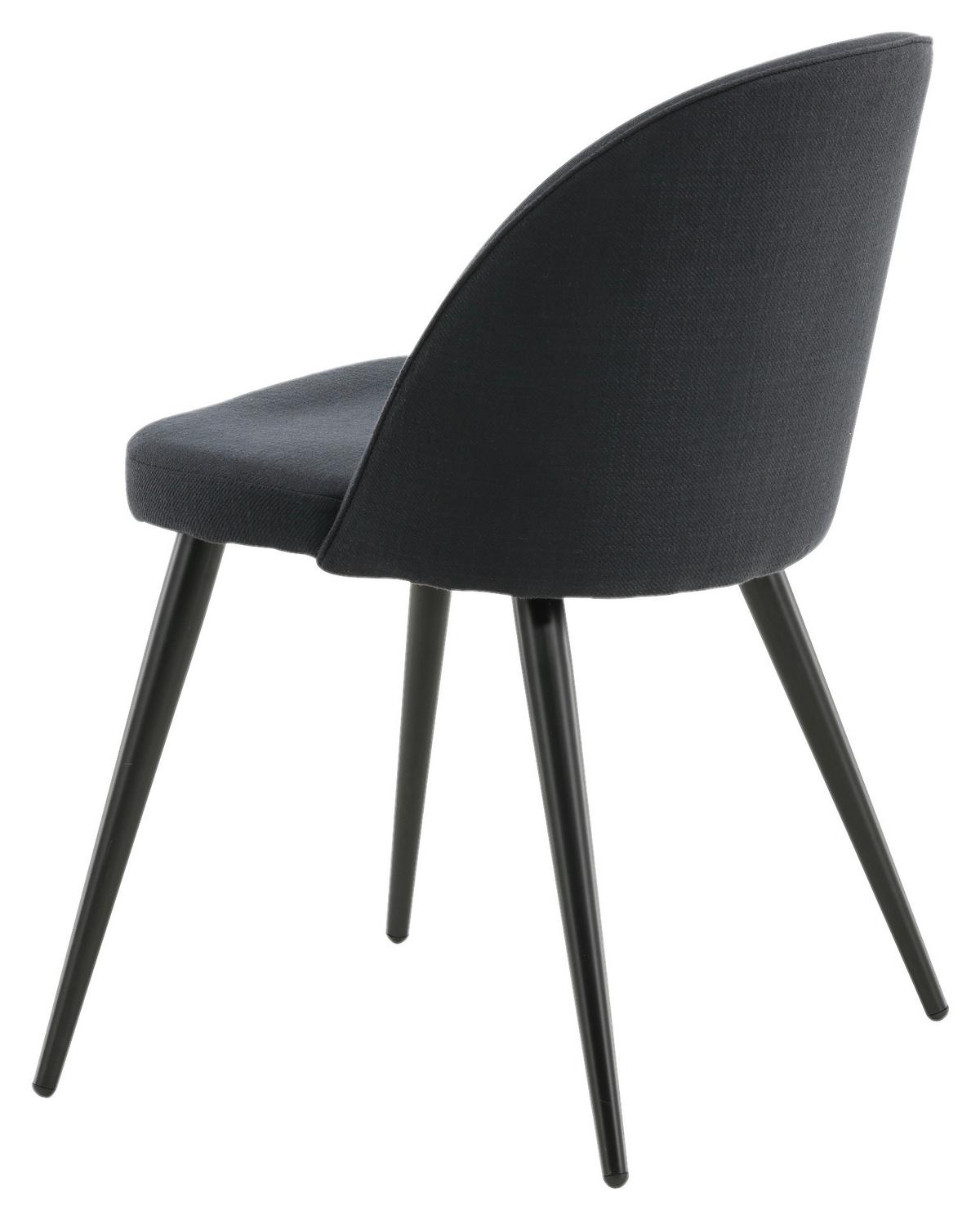 STUHL-SET VELVET - Schwarz, Design, Textil/Metall (57/76,5/50cm) - Livetastic