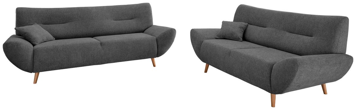 3-Sitzer-Sofa Drago Anthrazit Chenille - Wildeiche/Anthrazit, MODERN, Holz/Textil (205/81/90cm) - MID.YOU