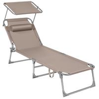 Sonnenliege Großer Liegesessel Taupe - Taupe, Basics, Textil/Metall (53/29,5/193cm) - Modante
