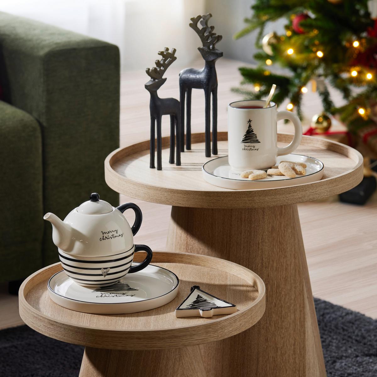 Okrasni Krožnik Tree - črna/bela, Konvencionalno, keramika (12/1,8/9,6cm) - Modern Living